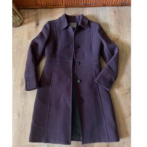 Jcrew Lady day topcoat in Italian double-cloth wool blend size 0P Dark Plum‎